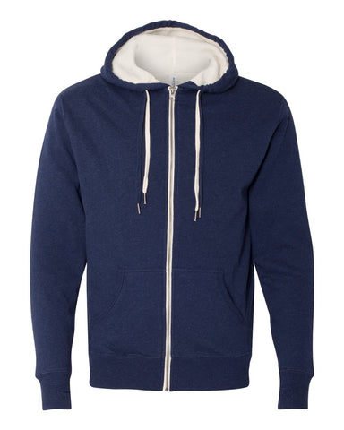 Independent Trading Co. - Unisex Sherpa-Lined Hooded Sweatshirt Navy Heather