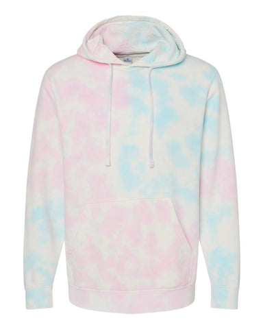Independent Trading Co. Midweight Tie-Dyed Hooded Sweatshirt Cotton Candy