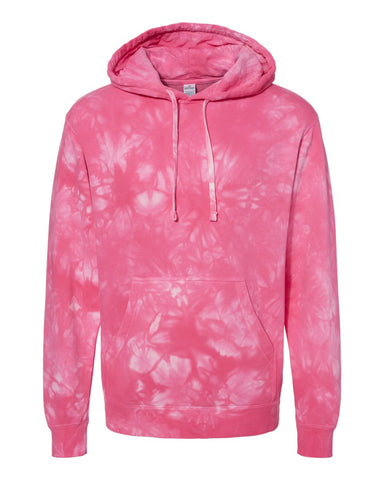 Independent Trading Co. Midweight Tie-Dyed Hooded Sweatshirt Pink