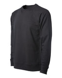 Independent Trading Co. Unisex Lightweight Loopback Terry Crewneck Black