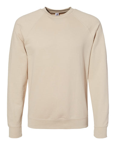 Independent Trading Co. Unisex Lightweight Loopback Terry Crewneck Sand