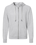 Independent Trading Co. - Icon Unisex Lightweight Loopback Terry Full Zip Hood Athletic Heather