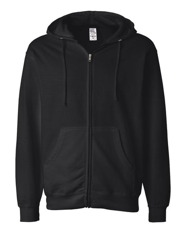 Independent Trading Co. Midweight Full Zip Hooded Sweatshirt Black