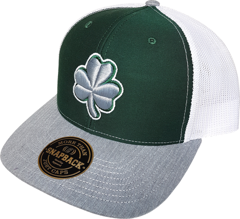 Irish Clover Alt Trucker Snapback Forest Heather Grey