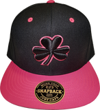 Irish Clover Snapback Black and Pink