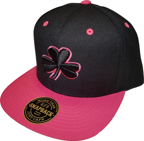 Irish Clover Snapback Black and Pink