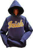 Irish Hoodie Script Navy Gold