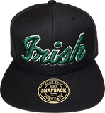Irish Cap Big Script Snapback Black and Green