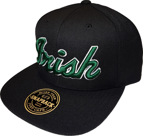 Irish Cap Big Script Snapback Black and Green