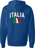 Italy Embroidered Zip Hoodie Chivalry Royal