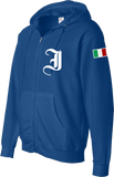Italy Embroidered Zip Hoodie Chivalry Royal
