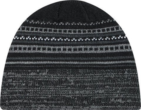Jacquard Marl Knit Board Toque Black Charcoal