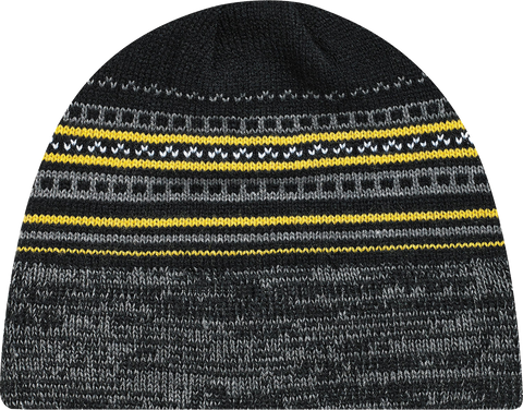 Jacquard Marl Knit Board Toque Black Gold