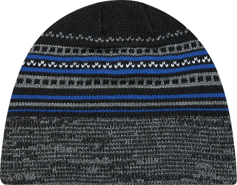 Jacquard Marl Knit Board Toque Black Royal