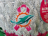 Miami Dolphins Breast Cancer Awareness Womens Fleece Pom Toque
