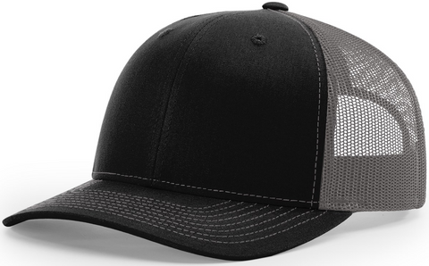 Richardson Mid Crown Trucker Cap Black Charcoal