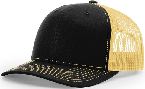 Richardson Mid Crown Trucker Cap Black Vegas Gold