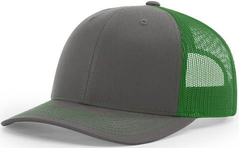 Richardson Mid Crown Trucker Cap Charcoal Kelly
