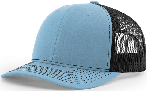 Richardson Mid Crown Trucker Cap Columbia Blue Black