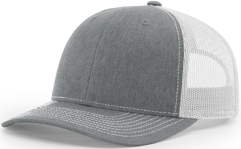 Richardson Mid Crown Trucker Cap Heather Grey White