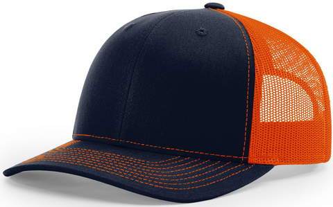 Richardson Mid Crown Trucker Cap Navy Orange
