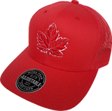 Mighty Maple Canada Trucker Cap  Red and White