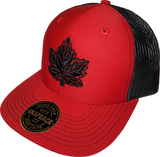 Canada Mighty Maple Red Black Trucker