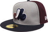 Montreal Expos New Era 59Fifty Fitted MLB 125th Anniversary Side Patch Dark Tone