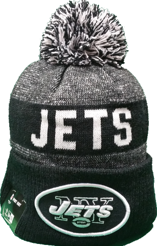 New York Jets Black Knit Pom Toque