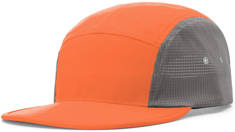 Richardson Water Repellant Packable Run Cap Light Neon Orange Charcoal