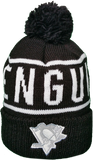 Pittsburgh Penguins Mitchell & Ness Black and White Reflective Logo NHL Toque