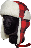Plaid Bomber Toque With Earflaps Red Black