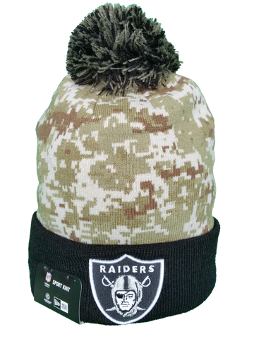 Oakland Raiders Salute to Service Sideline Fleece Pom Toque