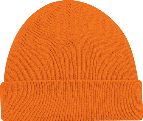 Rib Knit Beanie Toque Fluorescent Orange