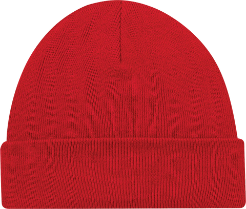 Rib Knit Beanie Toque Red