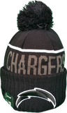 Los Angeles Chargers Fleece Lined Black Pom Toque