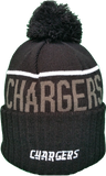 Los Angeles Chargers Fleece Lined Black Pom Toque