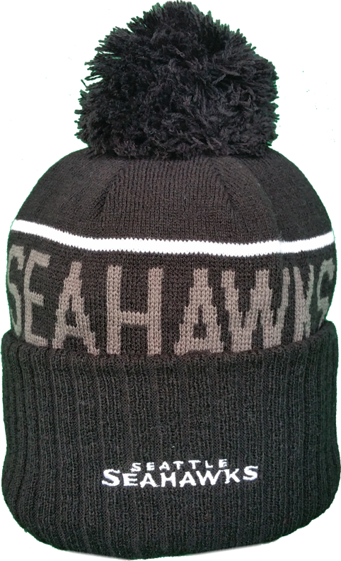 Seattle Seahawks Fleece Lined Black Pom Toque – More Than Just