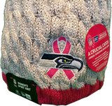 Seattle Seahawks Breast Cancer Awareness Womens Fleece Pom Toque