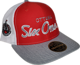 Six One 3 SS Script Trucker Snapback Red-Grey