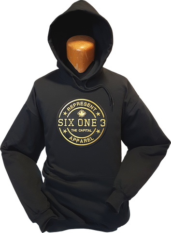 Six One 3 Benchmark Hoodie Black Metallic Gold