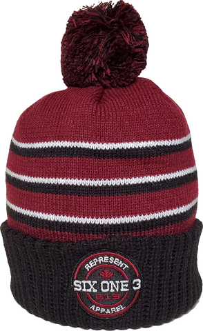 Six One 3 Benchmark Pom Toque Black Maroon