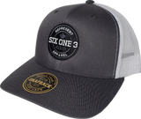 Six One 3 Benchmark Trucker Cap Charcoal White