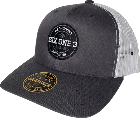 Six One 3 Benchmark Trucker Cap Charcoal White