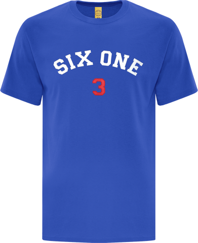 Six One 3 Code-X Stitched T-Shirt Royal Blue