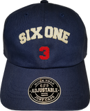 Six One 3 Strap Back Adjustable Dad Cap Navy