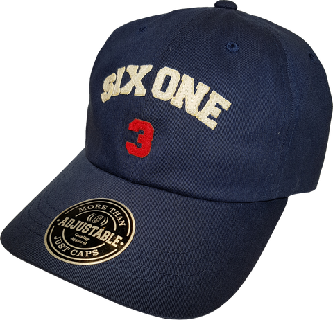 Six One 3 Strap Back Adjustable Dad Cap Navy
