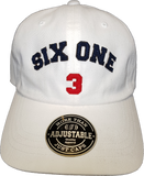 Six One 3 Strap Back Adjustable Dad Cap White