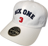 Six One 3 Strap Back Adjustable Dad Cap White