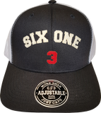 Six One 3 Ottawa Felt Trucker Mesh Back Cap Black White
